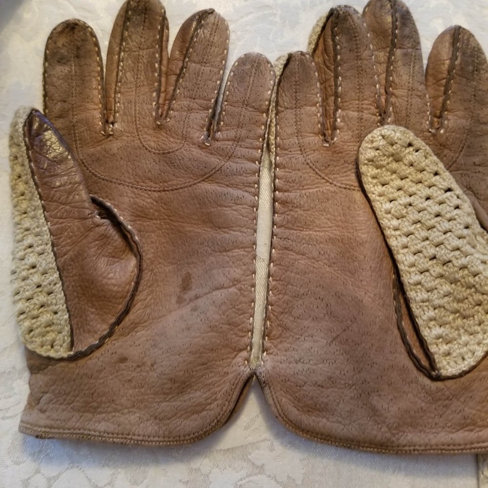 SFA Leather and Crocheted Gloves 7